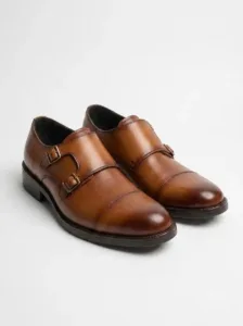 The Chester Brown Leather Double Monk Strap Shoes