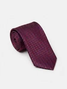 Red Grid Patterned Tie