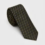 Black Tie with Golden Dotted Pattern
