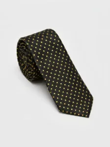 Black Tie with Golden Dotted Pattern